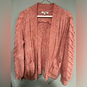 Madewell pink bubble sleeve open cardigan XS